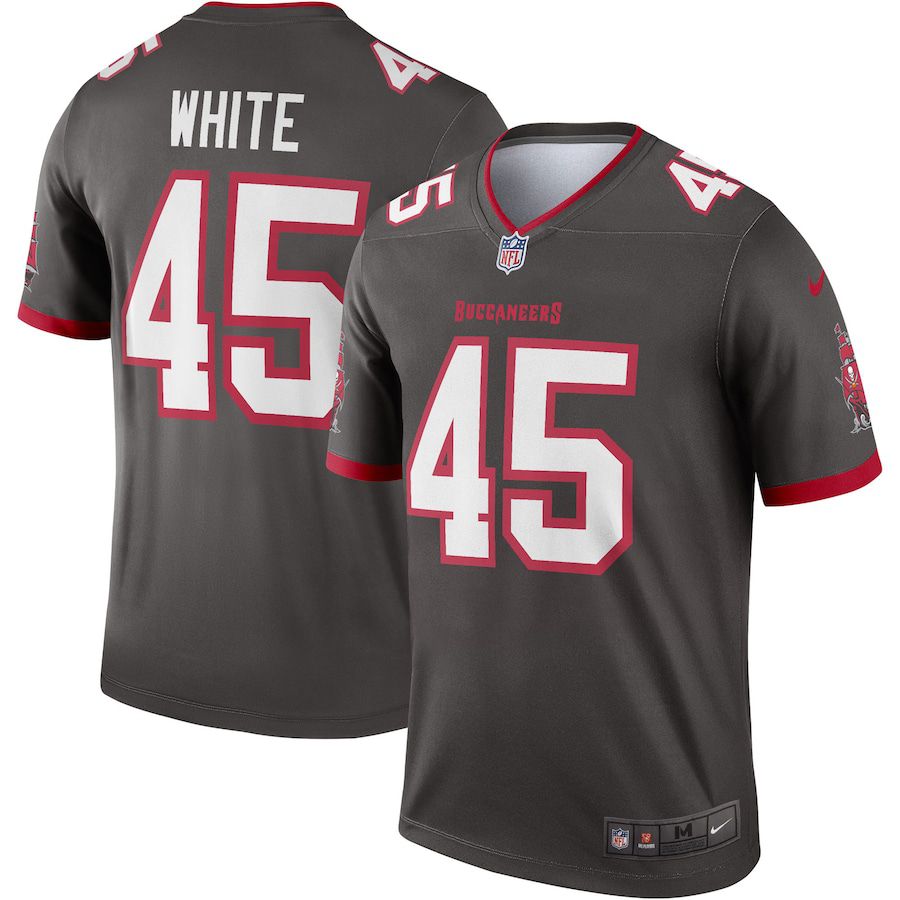 Men Tampa Bay Buccaneers 45 Devin White Nike Pewter Alternate Legend NFL Jersey